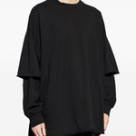 T-shirt con design a strati in nero Rick owens drkshdw - uomo 