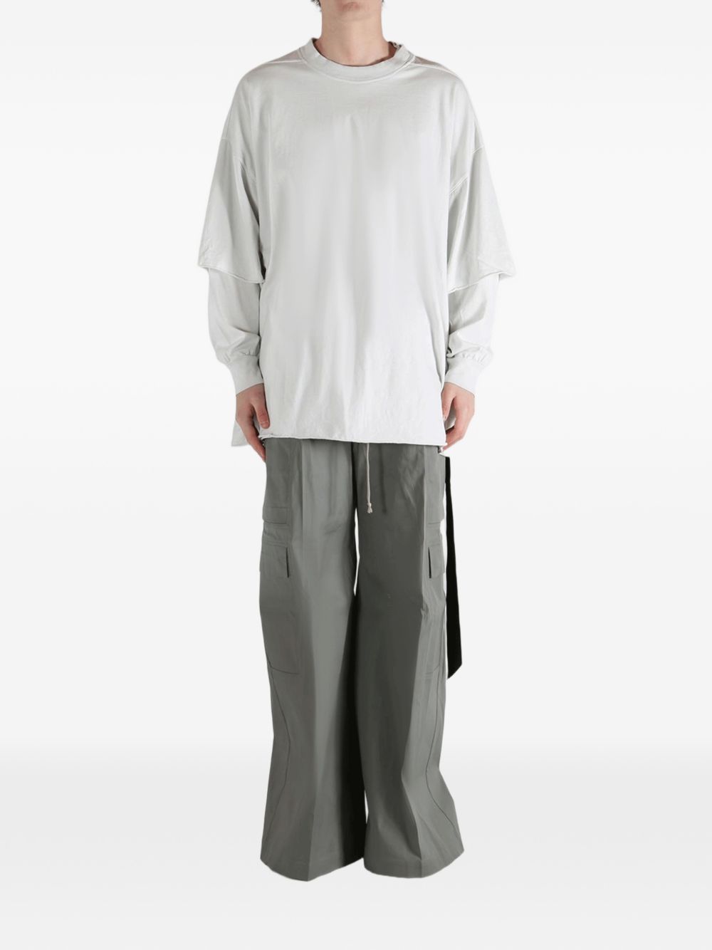 T-shirt a maniche lunghe tommy  in bianco Rick owens drkshdw - uomo 