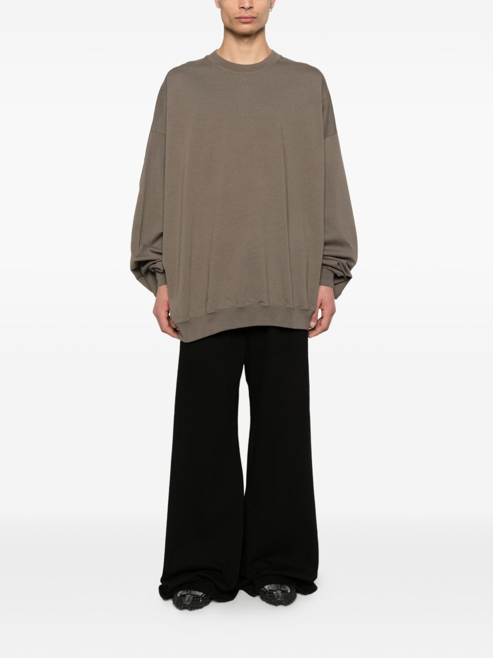 Felpa hun in grigio Rick owens drkshdw - uomo 