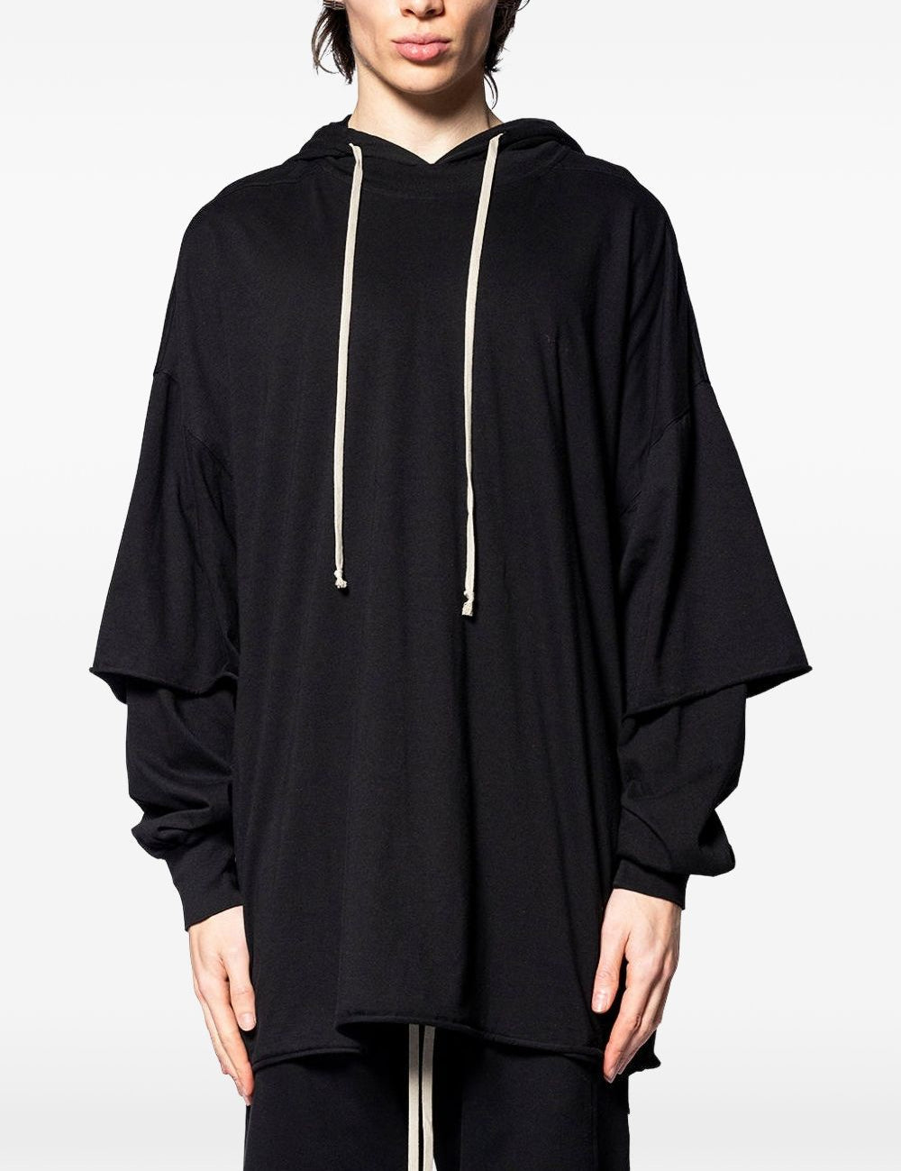 Maglione con cappuccio in nero Rick owens drkshdw - uomo 
