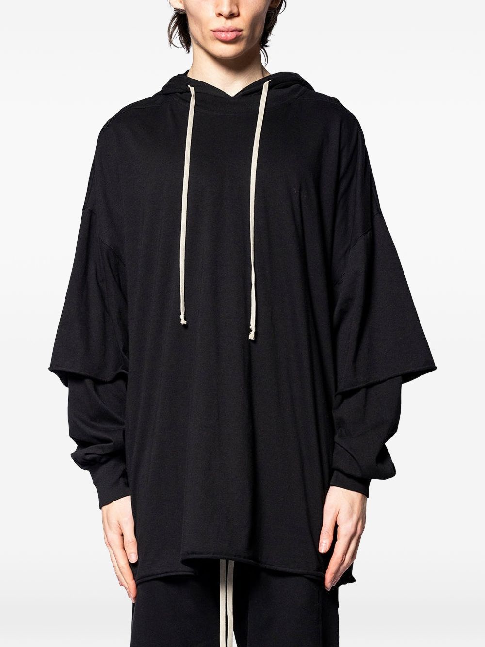 Maglione con cappuccio in nero Rick owens drkshdw - uomo 