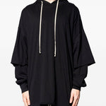 Maglione con cappuccio in nero Rick owens drkshdw - uomo 