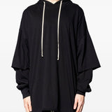 Maglione con cappuccio in nero Rick owens drkshdw - uomo 