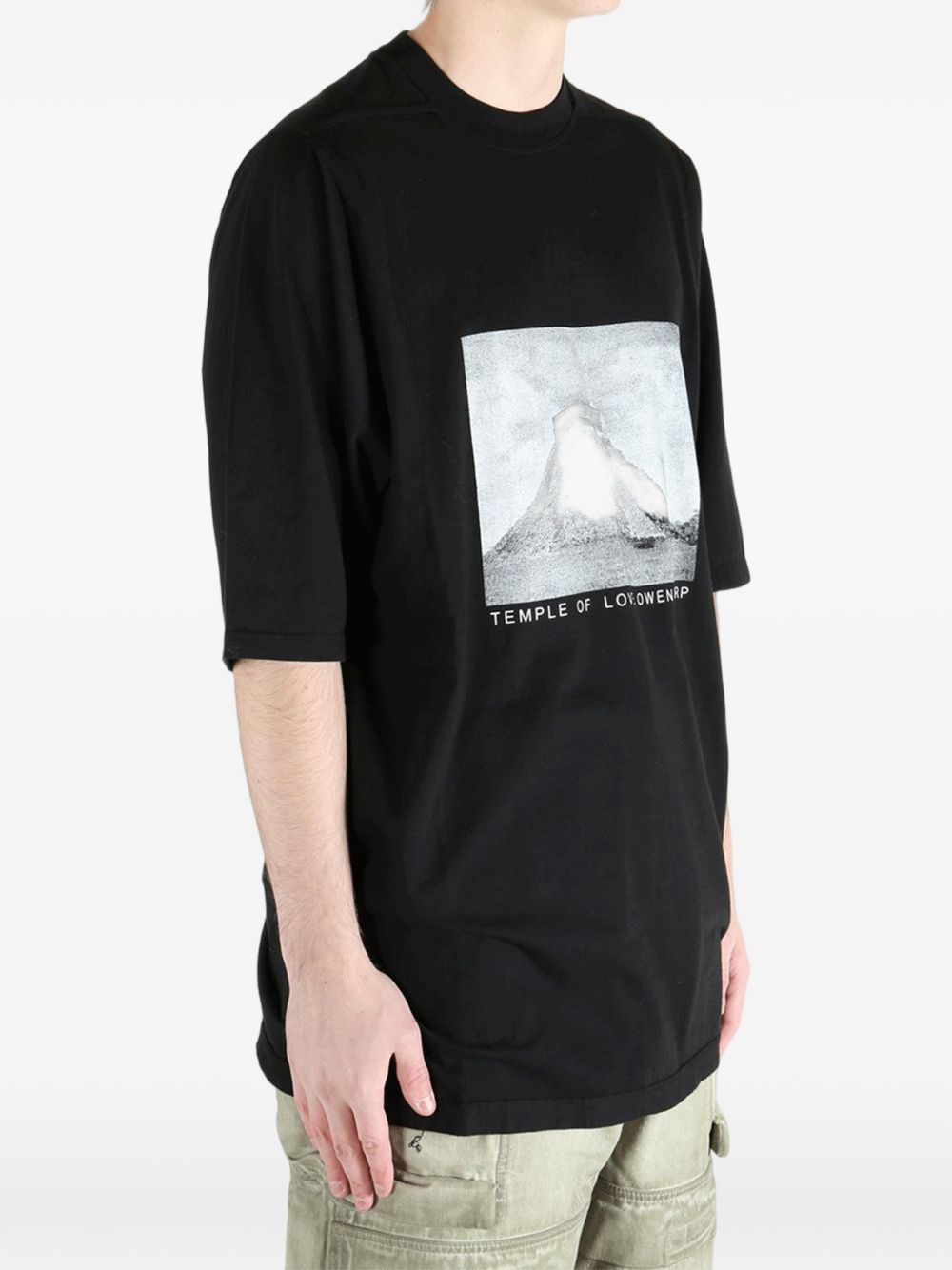 T-shirt con stampa in nero Rick owens drkshdw - uomo 