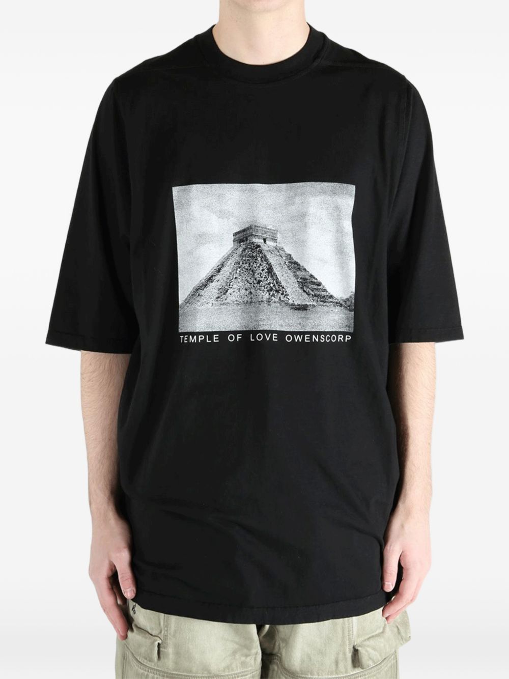 T-shirt con stampa in nero Rick owens drkshdw - uomo 
