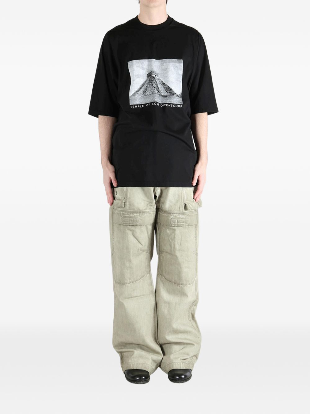 T-shirt con stampa in nero Rick owens drkshdw - uomo 
