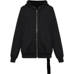 Felpa con cappuccio e zip in nero Rick owens drkshdw - uomo 