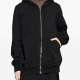 Felpa con cappuccio e zip in nero Rick owens drkshdw - uomo 