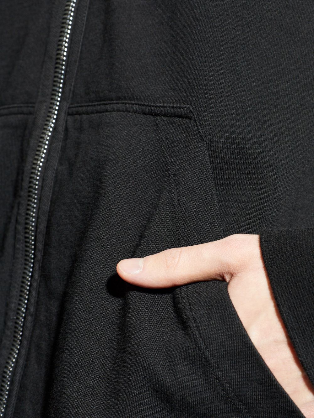 Felpa con cappuccio e zip in nero Rick owens drkshdw - uomo 
