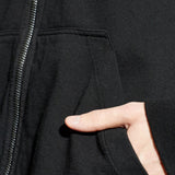 Felpa con cappuccio e zip in nero Rick owens drkshdw - uomo 