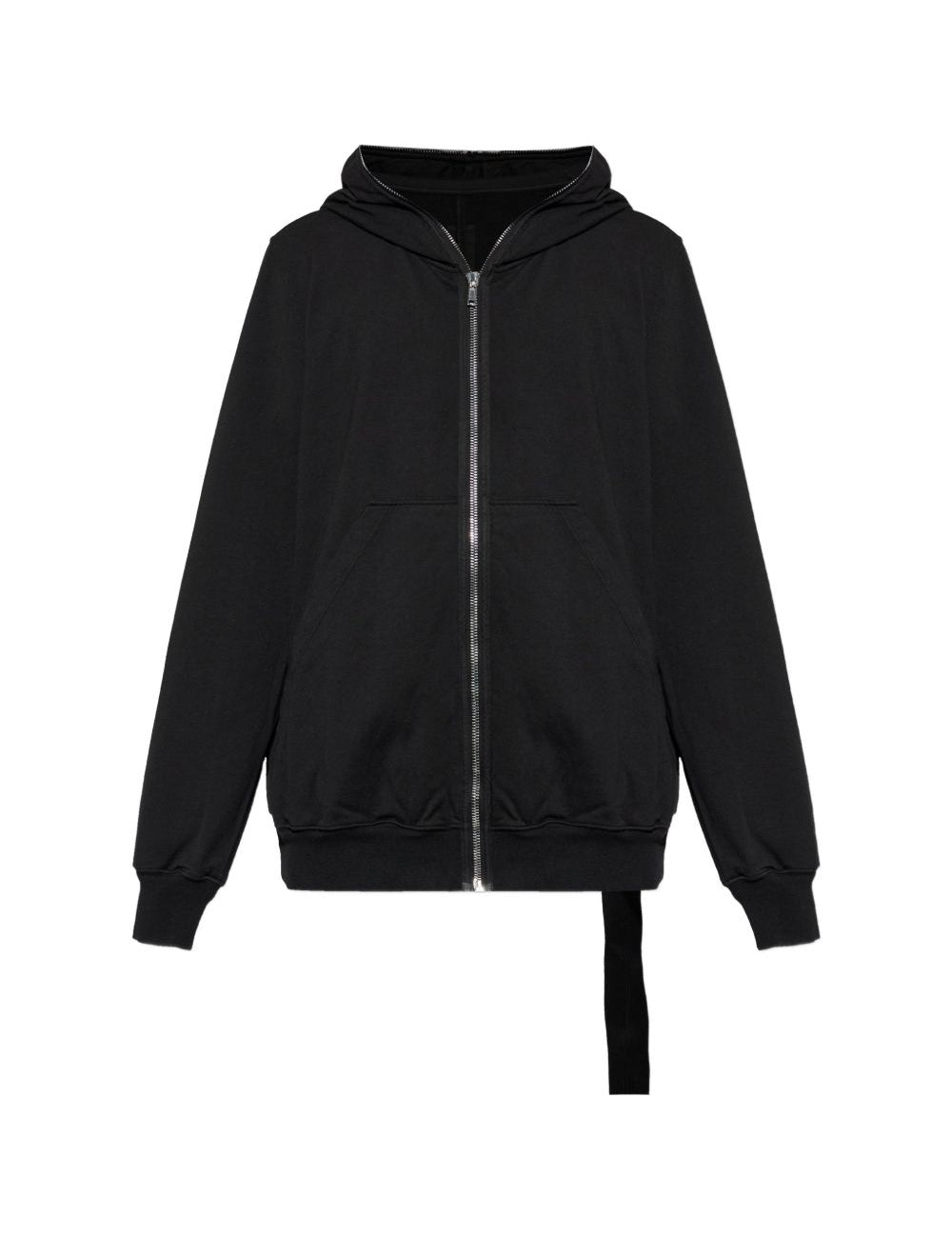 Felpa con cappuccio e zip in nero Rick owens drkshdw - uomo 