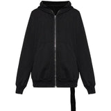 Felpa con cappuccio e zip in nero Rick owens drkshdw - uomo 