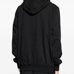 Felpa con cappuccio e zip in nero Rick owens drkshdw - uomo 