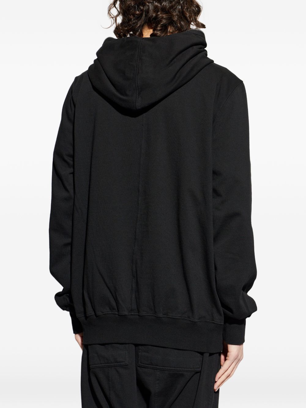 Felpa con cappuccio e zip in nero Rick owens drkshdw - uomo 