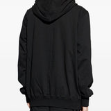 Felpa con cappuccio e zip in nero Rick owens drkshdw - uomo 