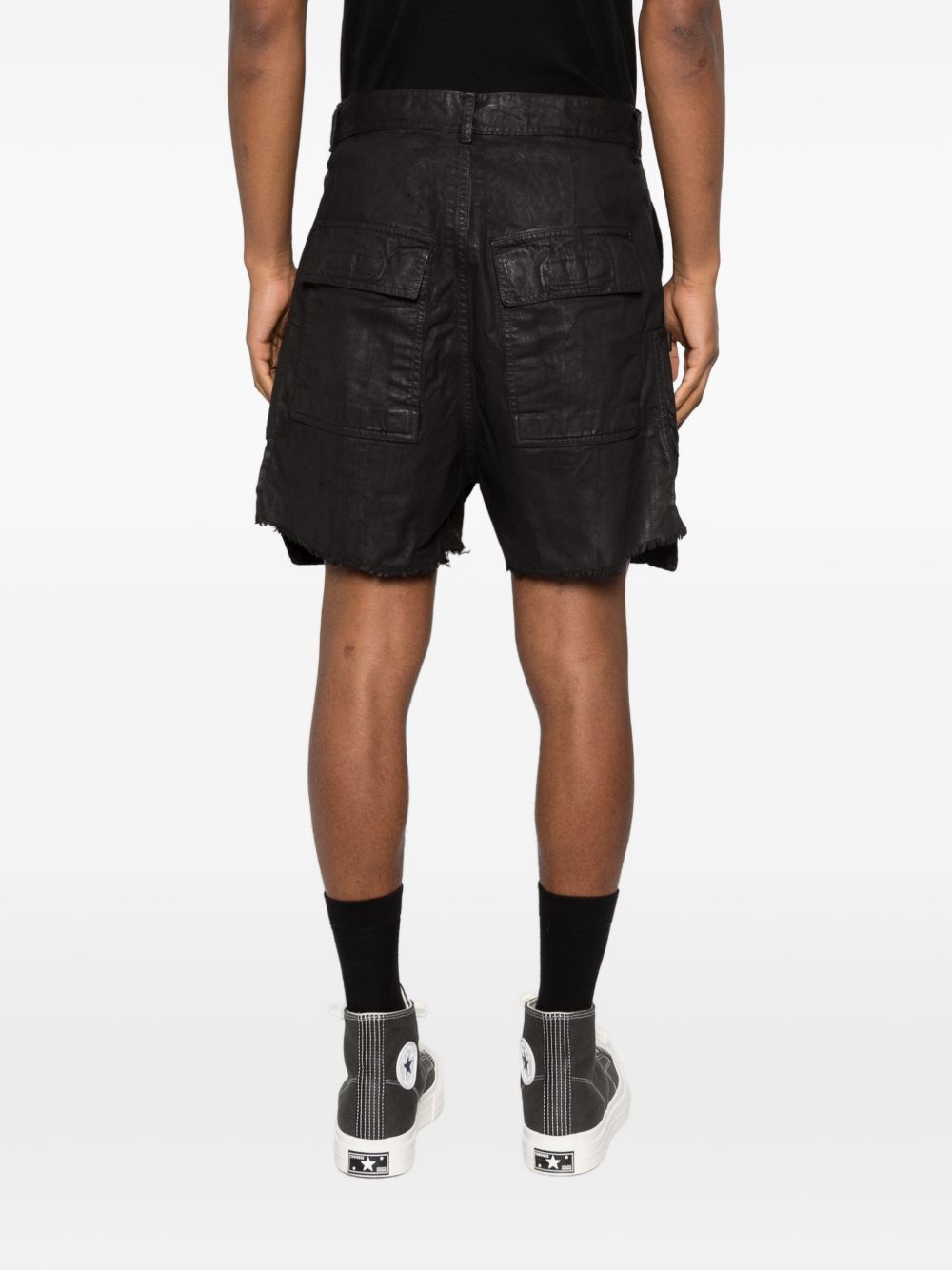 Shorts bauhaus con bordi sfilacciati in nero Rick owens drkshdw - uomo 