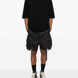 Shorts bauhaus con bordi sfilacciati in nero Rick owens drkshdw - uomo 