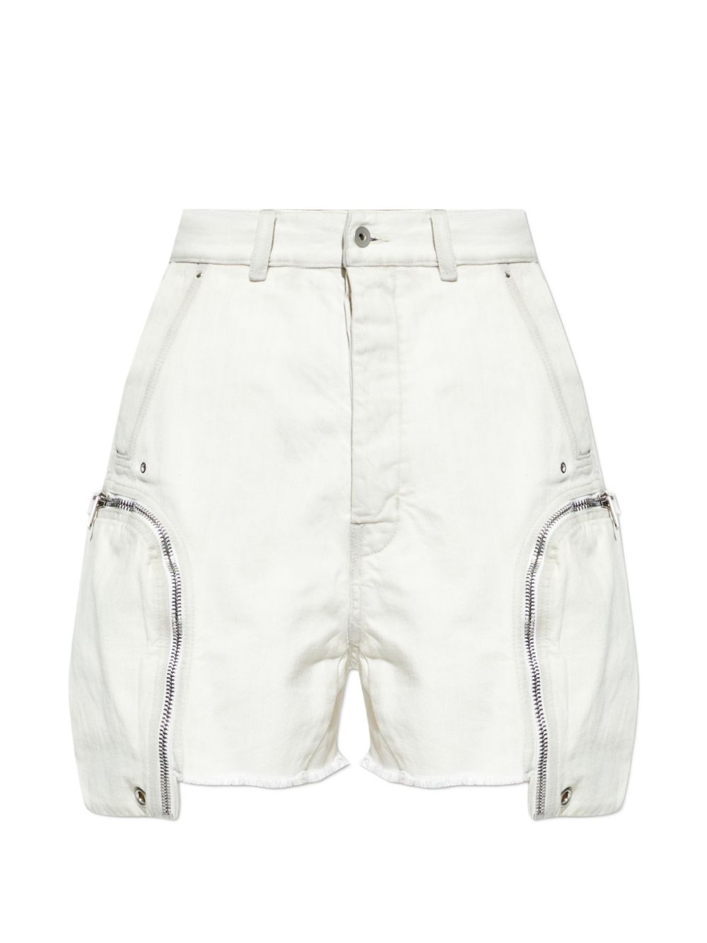 Shorts bauhaus con bordi sfilacciati in bianco Rick owens drkshdw - uomo 