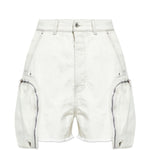 Shorts bauhaus con bordi sfilacciati in bianco Rick owens drkshdw - uomo 
