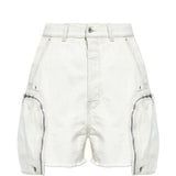 Shorts bauhaus con bordi sfilacciati in bianco Rick owens drkshdw - uomo 