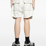Shorts bauhaus con bordi sfilacciati in bianco Rick owens drkshdw - uomo 