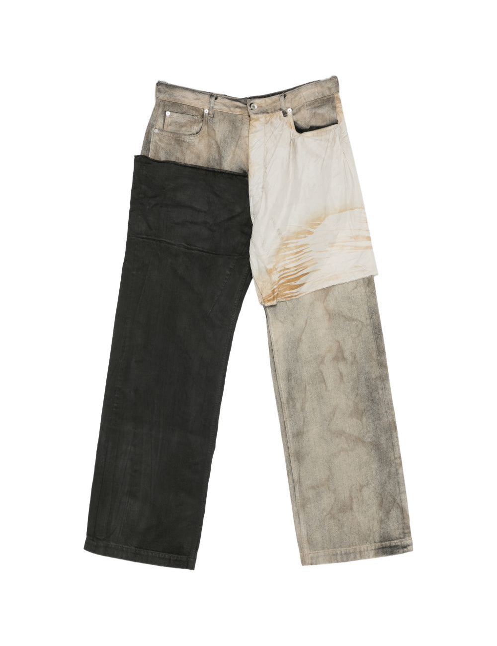 Jeans Geth  in nero, grigio e bianco Rick owens drkshdw - uomo 