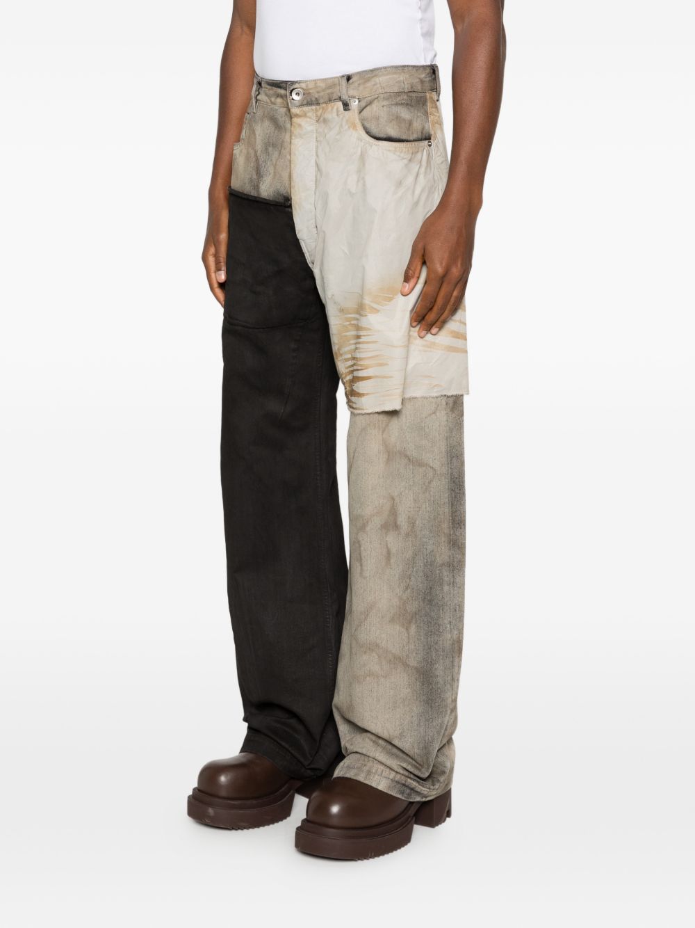 Jeans Geth  in nero, grigio e bianco Rick owens drkshdw - uomo 