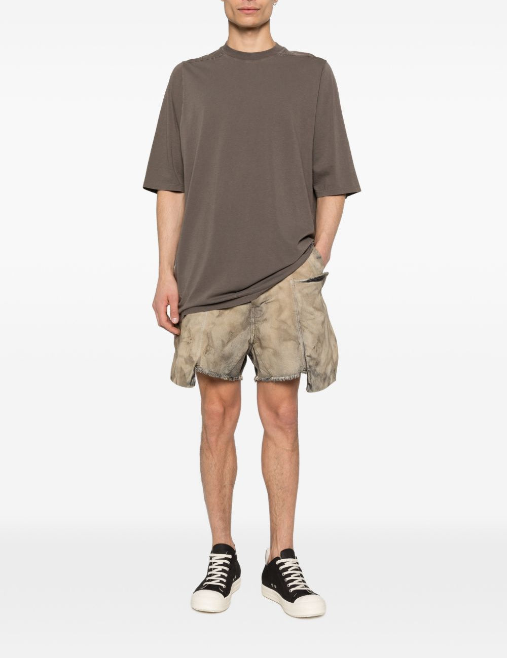 Pantaloncini sfilacciati Stefan in grigio Rick owens drkshdw - uomo 