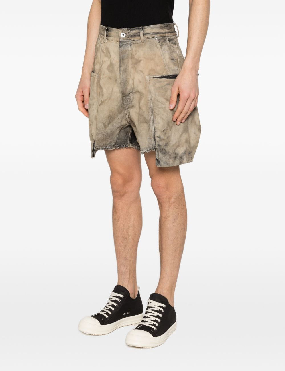 Pantaloncini sfilacciati Stefan in grigio Rick owens drkshdw - uomo 