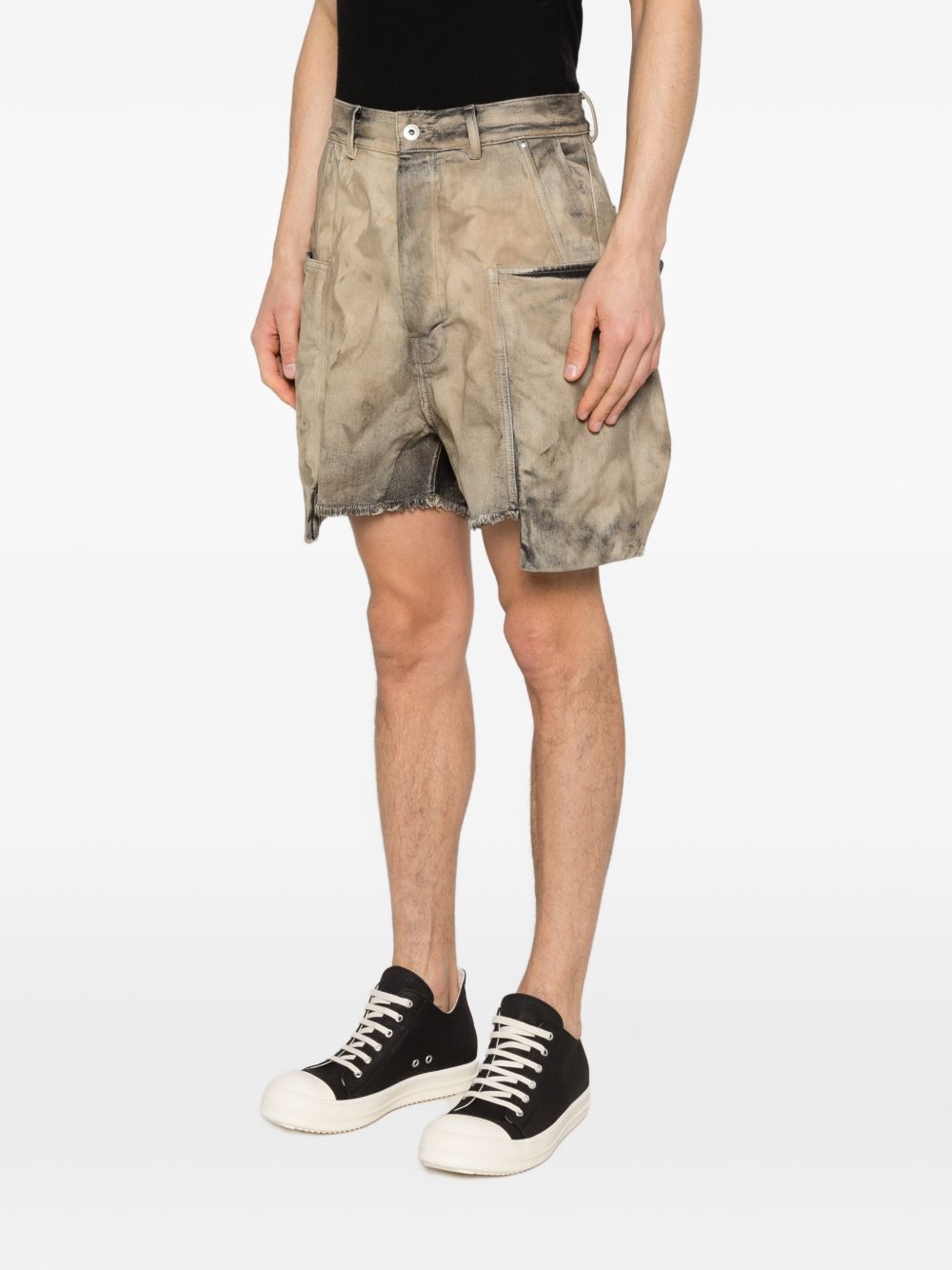 Pantaloncini sfilacciati Stefan in grigio Rick owens drkshdw - uomo 