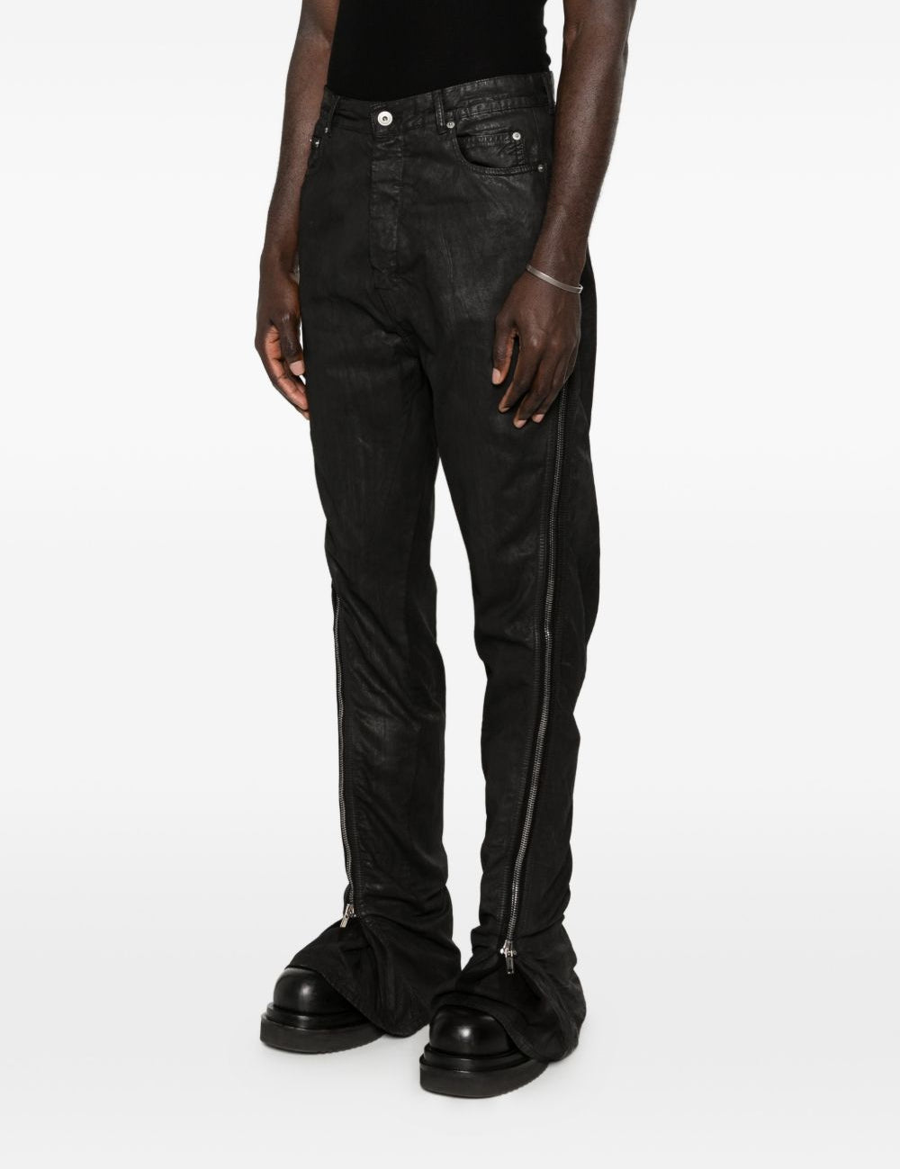 Jeans con zip in nero Rick owens drkshdw - uomo 
