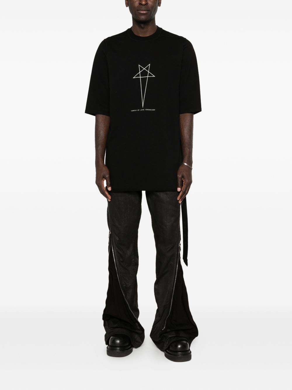 Jeans con zip in nero Rick owens drkshdw - uomo 