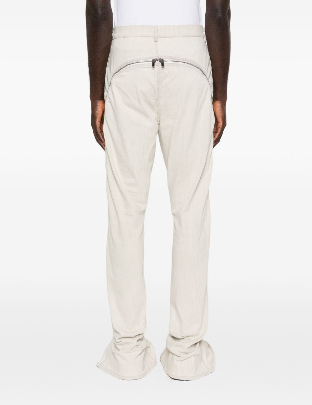 Jeans con zip laterale in avorio Rick owens drkshdw - uomo 