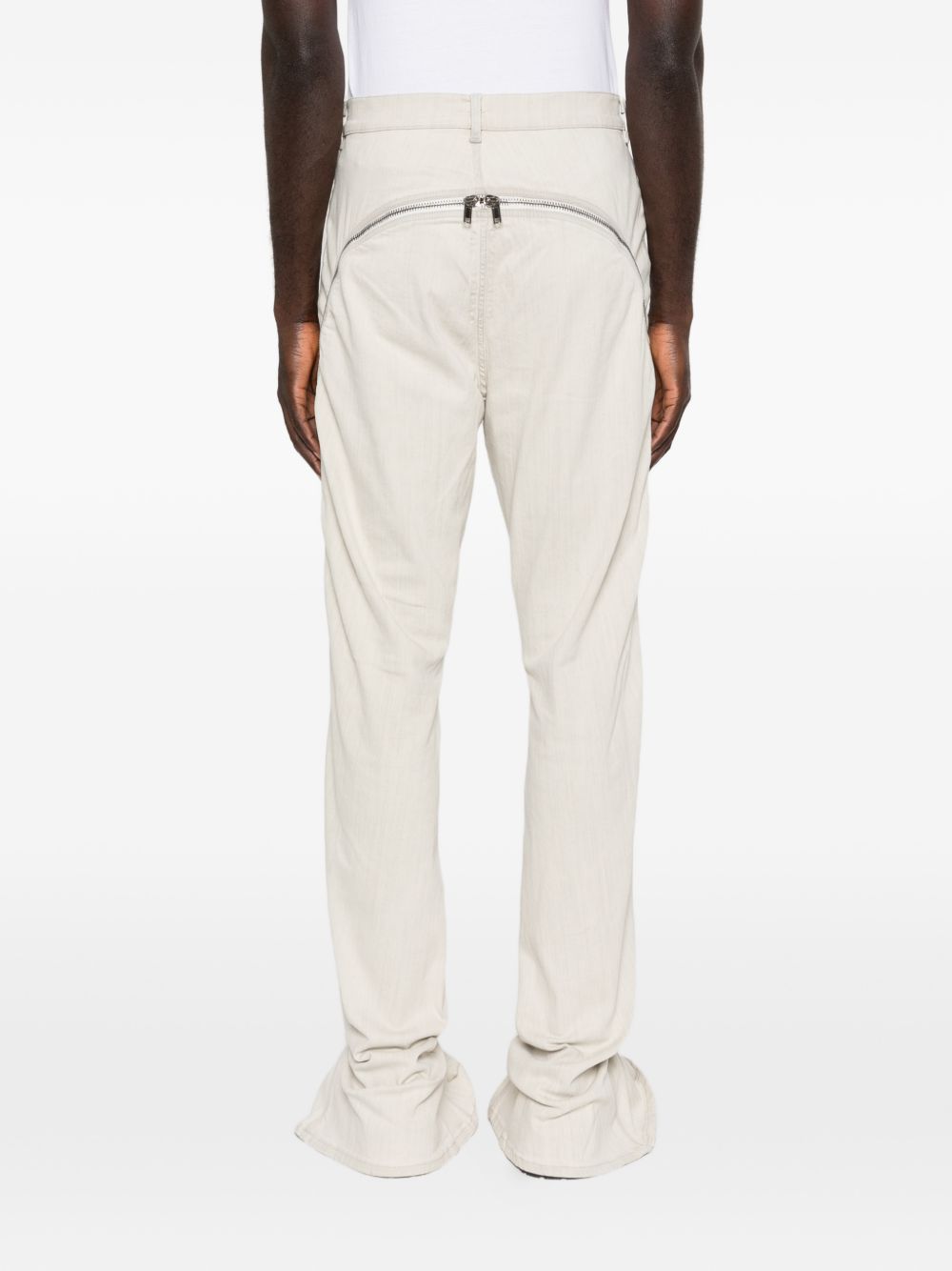 Jeans con zip laterale in avorio Rick owens drkshdw - uomo 