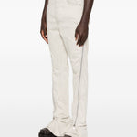 Jeans con zip laterale in avorio Rick owens drkshdw - uomo 