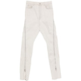 Jeans con zip laterale in avorio Rick owens drkshdw - uomo 