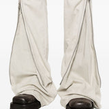 Jeans con zip laterale in avorio Rick owens drkshdw - uomo 