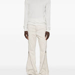 Jeans con zip laterale in avorio Rick owens drkshdw - uomo 