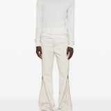 Jeans con zip laterale in avorio Rick owens drkshdw - uomo 