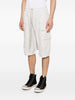 Men's Rick Owens DRKSHDW white Creatch cargo shorts with drawstring