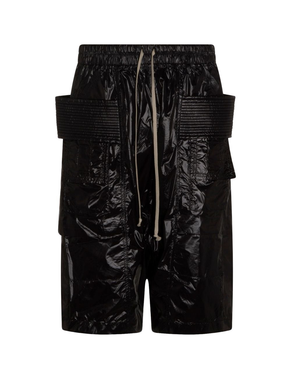 Pantaloncini con coulisse in vita in nero Rick owens drkshdw - uomo 