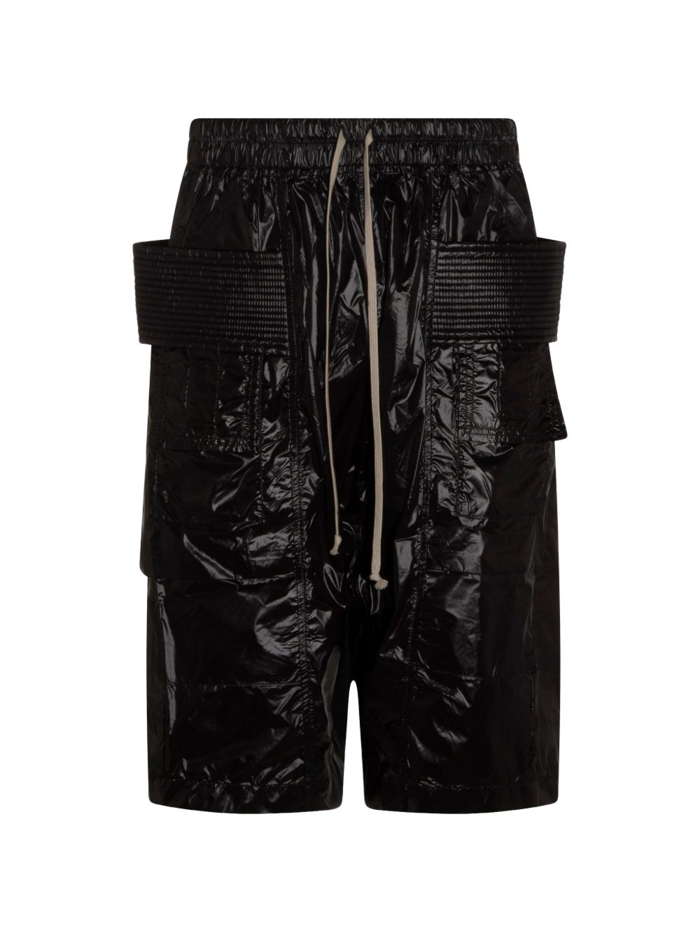 Pantaloncini con coulisse in vita in nero Rick owens drkshdw - uomo 