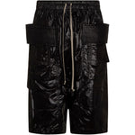 Pantaloncini con coulisse in vita in nero Rick owens drkshdw - uomo 
