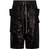Pantaloncini con coulisse in vita in nero Rick owens drkshdw - uomo 