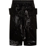 Pantaloncini con coulisse in vita in nero Rick owens drkshdw - uomo 