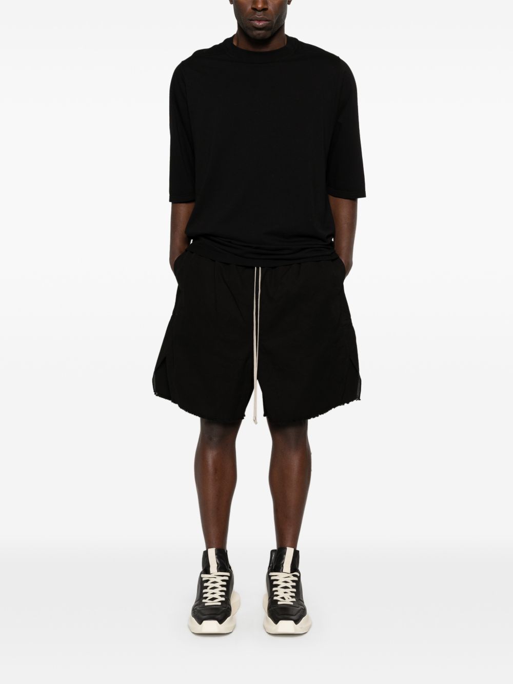 Shorts con coulisse in nero Rick owens drkshdw - uomo 