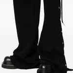 Pantaloni flared con coulisse in nero Rick owens drkshdw - uomo 