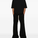Pantaloni flared con coulisse in nero Rick owens drkshdw - uomo 