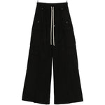 Pantaloni cargo con vita elasticizzata in nero Rick owens drkshdw - uomo 