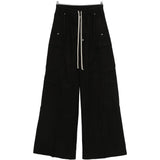 Pantaloni cargo con vita elasticizzata in nero Rick owens drkshdw - uomo 